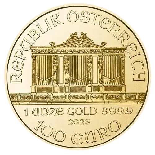 Wiedeński Filharmonik 1 uncja złota rewers