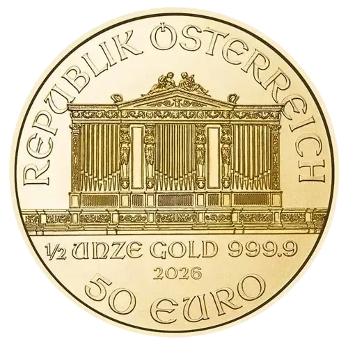 Wiedeński Filharmonik 1/2 uncji złota awers