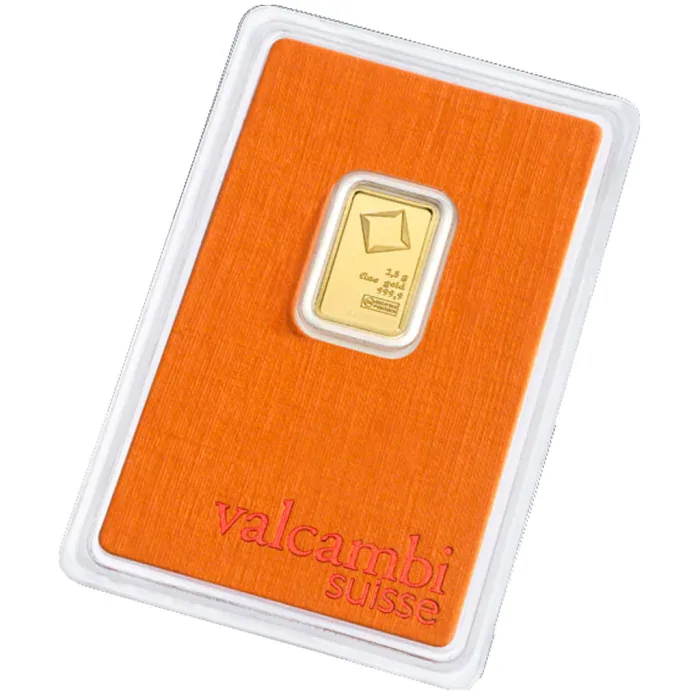 Złota sztabka Valcambi Suisse 2,5 g