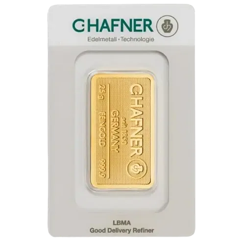 Złota sztabka C.Hafner 25 g