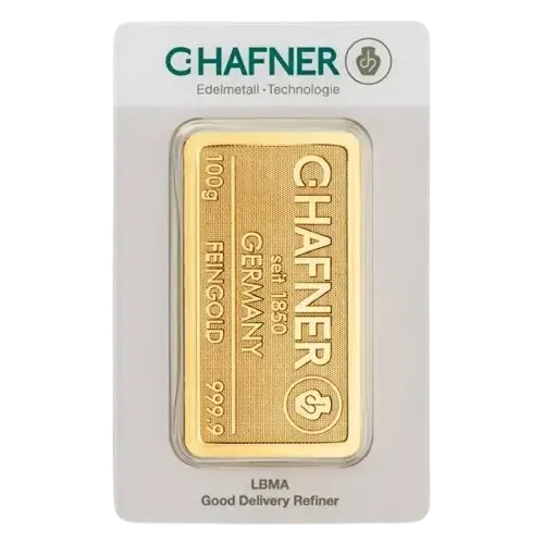Złota sztabka C.Hafner 100 g