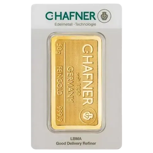 Złota sztabka C.Hafner 50 g